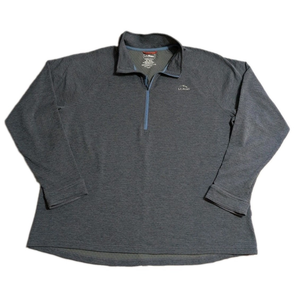 L.L.Bean Quarter Zip Pullover Mens XL Gray Fleece Lined Performance 508296